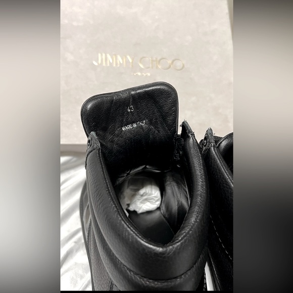 Jimmy Choo Belgravi Black High Top Sneakers Size 43 US Size 10 - Picture 6 of 8